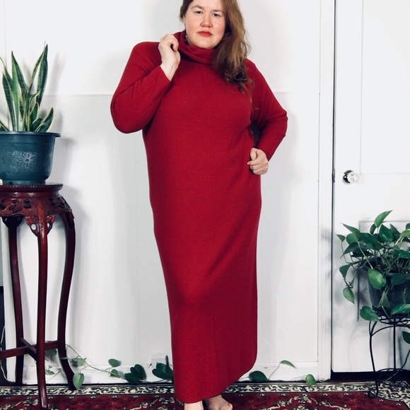 red sweater dress plus size